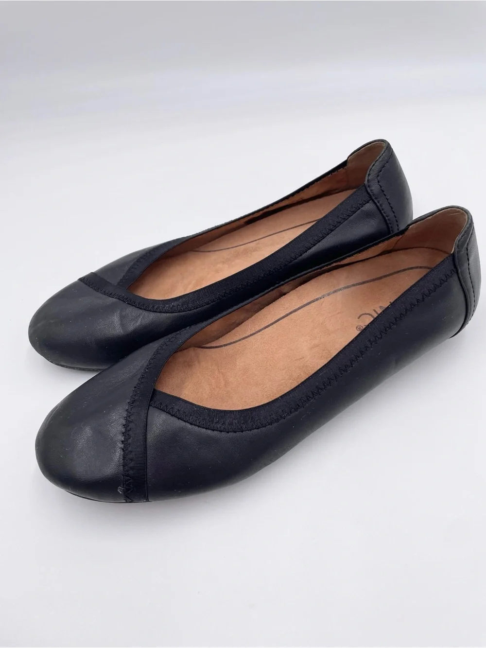 Vionic Caroll Ballet Flats Women's Size 6.5 Black Leather Comfort Shoes Chic